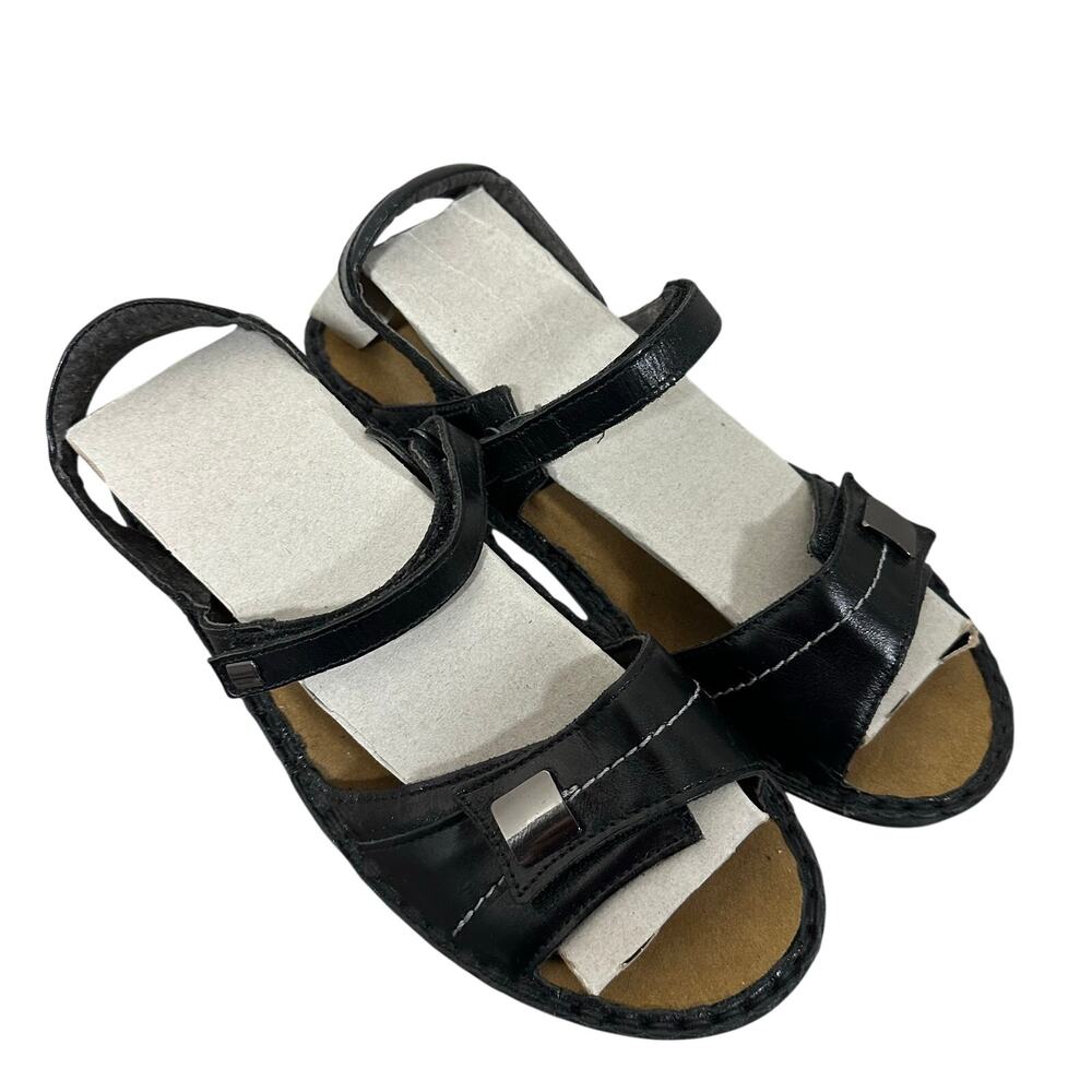 🖤 Naot Papaya Comfort Sandals Women's EU 39 (US 8–8.5) Black Leather Orthotic